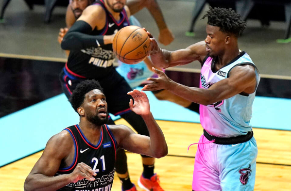 热火106-94胜76人 恩比德西蒙斯双双低迷 巴特勒砍21+5 热火106-94胜76人 恩比德西蒙斯双双低迷 巴特勒砍21+5