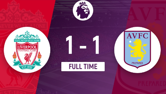 英超-红军剩1场距前四3分保留欧冠希望 利物浦1-1战平维拉 英超-红军剩1场距前四3分保留欧冠希望 利物浦1-1战平维拉