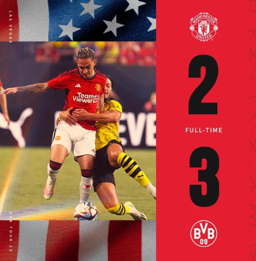 友谊赛-曼联2-3负多特 达洛特、安东尼破门,马伦双响穆科科制胜 友谊赛-曼联2-3负多特 达洛特、安东尼破门,马伦双响穆科科制胜