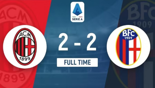 意甲-AC米兰2-2战平博洛尼亚距榜首7分 奇克双响吉鲁特奥失点 意甲-AC米兰2-2战平博洛尼亚距榜首7分 奇克双响吉鲁特奥失点