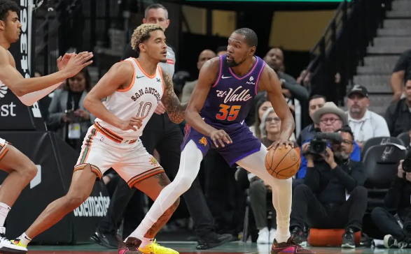 索汉26+18+制胜球 文班缺阵 KD29+8+6 布克36+6 马刺104-102力克太阳 索汉26+18+制胜球 文班缺阵 KD29+8+6 布克36+6 马刺104-102力克太阳