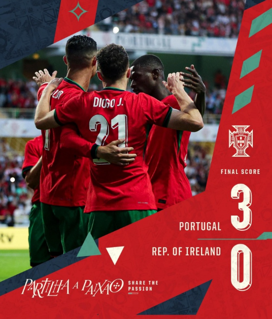 友谊赛-葡萄牙3-0爱尔兰 C罗双响+中柱菲利克斯破门 友谊赛-葡萄牙3-0爱尔兰 C罗双响+中柱菲利克斯破门