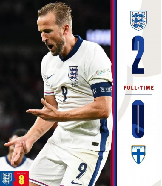 欧国联-英格兰2-0芬兰新帅执教两连胜 凯恩百场里程碑双响 欧国联-英格兰2-0芬兰新帅执教两连胜 凯恩百场里程碑双响