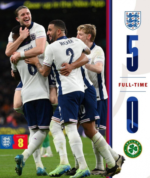 欧国联-英格兰5-0大胜爱尔兰,贝林厄姆造点+两助攻 欧国联-英格兰5-0大胜爱尔兰,贝林厄姆造点+两助攻