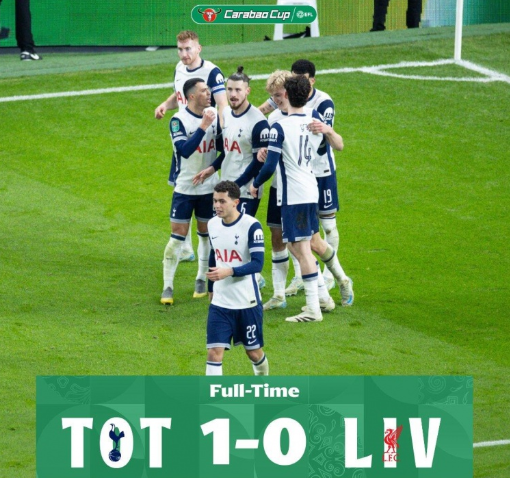 英联杯-热刺联赛杯1-0利物浦终结红军24场不败！贝里瓦尔制胜