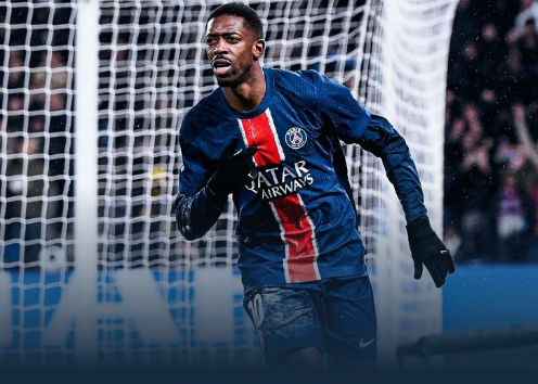 法甲-巴黎4-1里尔16分领跑 登贝莱、杜埃传射建功