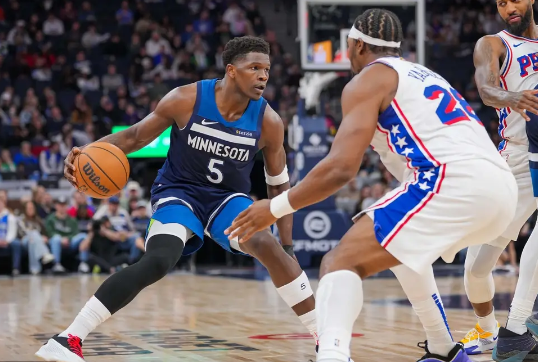 里德23分 格莱姆斯30分 乔治11中3 森林狼末节发力击退76人