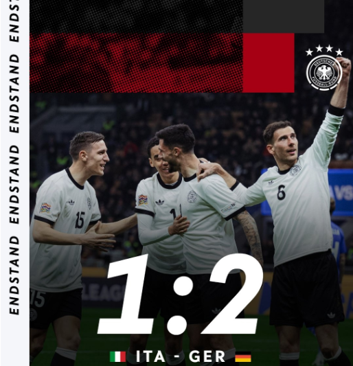 欧国联-德国2-1意大利，克莱因丁斯特、格雷茨卡破门，基米希两助攻